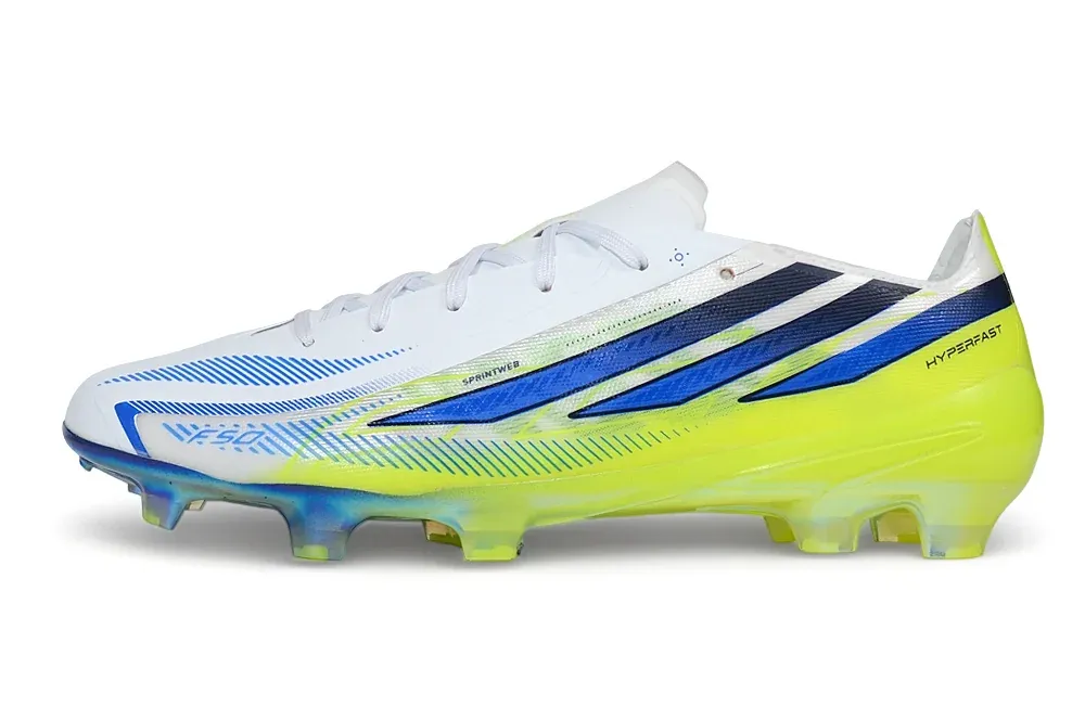 Adidas F50 Hyperfast Laced in White / Blue / Volt