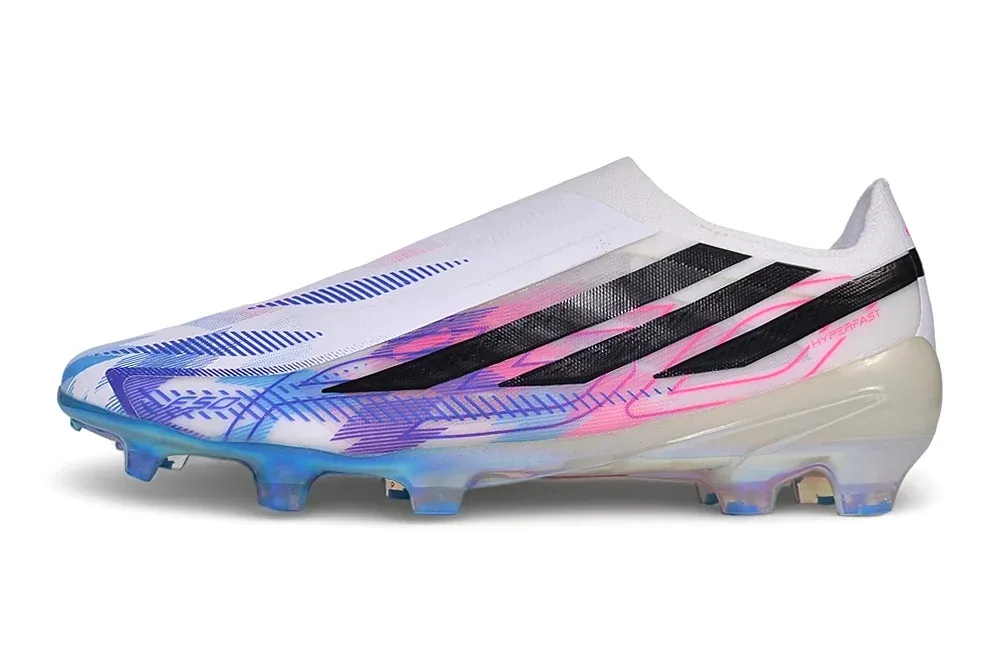 Adidas F50 Hyperfast Laceless in White / Purple