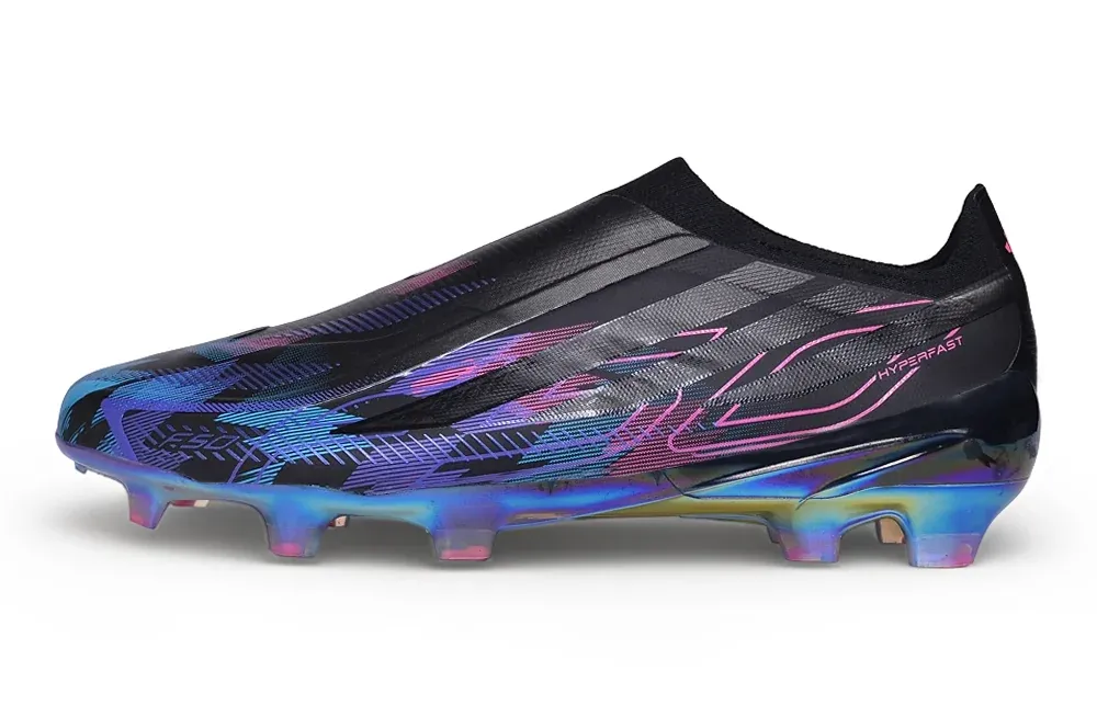 Adidas F50 Hyperfast Laceless in Black / Purple